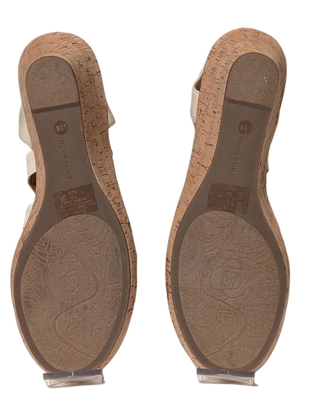 Rockport Cream T-Strap Comfort Sandals - Picture 2 of 10